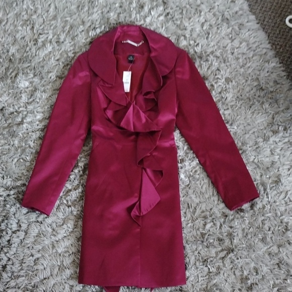 White House Black Market Satin Coat - Picture 1 of 8